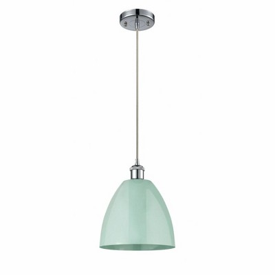 Plymouth Dome - 1 Light Cord Hung Mini Pendant In Industrial Style-12.88 Inches Tall and 9 Inches Wide