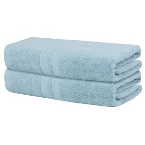 Unique Bargains Soft Highly Absorbent Quick Dry Bath Towels 2 Pcs - 1 of 4