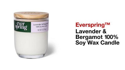 Lavender & Bergamot 8 oz Soy Wax Candle with Wooden Lid