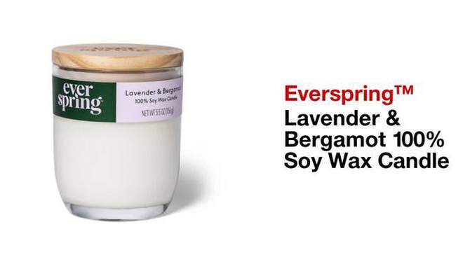 Lavender & Bergamot 100% Soy Wax Candle - Everspring&#153;, 2 of 8, play video