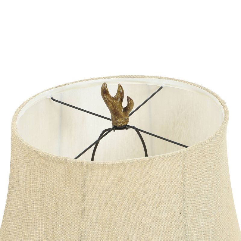 Dalton Brown Antler Table Lamp with Beige Hardback Fabric Shade  - StyleCraft, 6 of 11