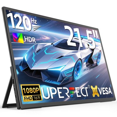 UPERFECT 21.5" 120Hz Portable Gaming Monitor, FHD IPS Screen, USB-C HDMI, VESA Mount, Built-in Speakers