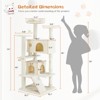 SEVOBAL Pet Tower Multi-functional 50” Cat Tree House Cat Climbing Frame, Lounge and Recreation Area Detachable Toy, Beige, 50"*135"*50" - 2 of 4