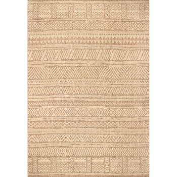 Abbey Geometric Striped Indoor and Outdoor Area Rug - nuLOOM