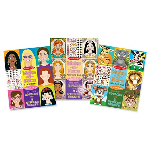 Melissa & Doug® Make-a-Face Sticker Pads Set: Fashion ...