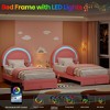 Twin Upholstered LED Bed Frame-with Storage Drawer and Rainbow Headboard, Berber Fleece Princess Platform Bed for Kids, Solid Wood Slat Support - 2 of 4