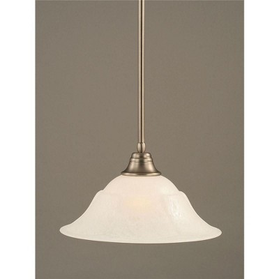 Toltec Lighting Any 1 - Light Pendant in  Brushed Nickel with 16" White Marble  Shade