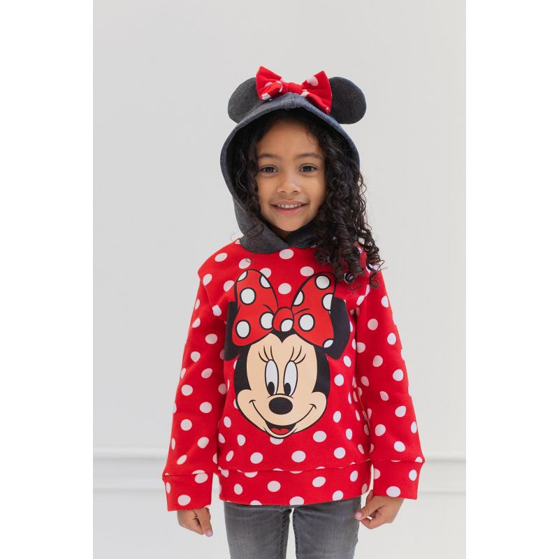 Disney Minnie Mouse Mickey Goofy Donald Duck Daisy Girls Pullover Hoodie Toddler, 2 of 8