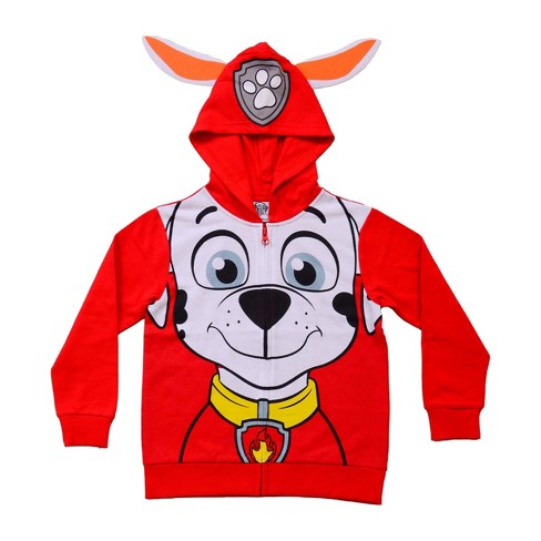 Sweatshirt Nickelodeon Hooded Paw Fit : Marshall Sleeve Relaxed 2t Toddler Graphic Target Long - Red Patrol