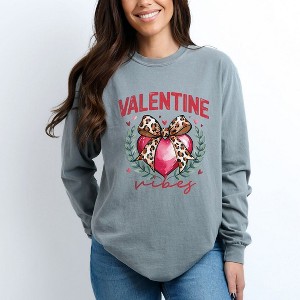 Simply Sage Market Women's Coquette Valentine Vibes Long Sleeve Garment Dyed Tee - 1 of 4