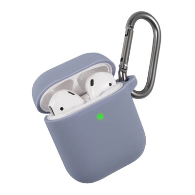 Insten Case Compatible with AirPods 1 & 2 - Protective Silicone Skin Cover with Keychain, Lavender Purple