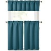 Kate Aurora 3 Piece Room Darkening Rod Pocket Cafe Kitchen Curtain Tier & Valance Set - 2 of 3