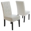 Set of 2 Taylor Dining Chairs Ivory - Christopher Knight Home: Bonded Leather Upholstery, Wood Legs, 250lb Capacity - 4 of 4