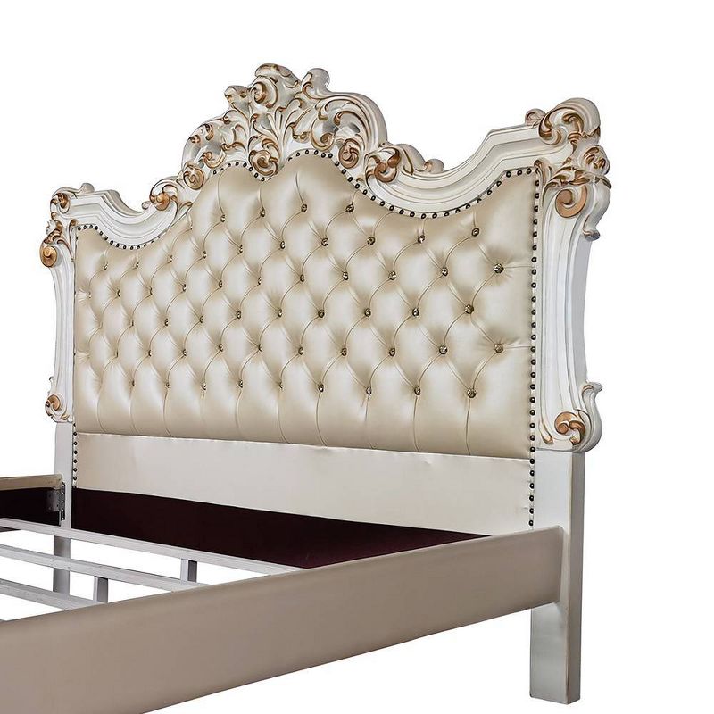 100&#34;California King Bed Vendome Bed PU &#38; Antique Pearl Finish - Acme Furniture, 2 of 7