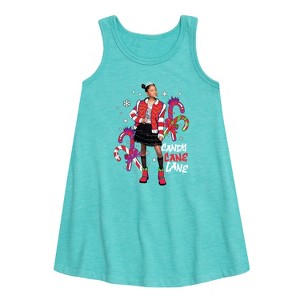 - Nickelodeon - Candy Cane Lane Graphic Sleeveless Aline Dress - 1 of 2