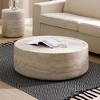 Fiberglass 31.49 Inch Round Coffee Table, Sturdy Fiberglass Table For Living Room No Assembly Required - 2 of 4