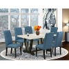 7-Piece Rectangle Natural Oak Finish Solid Wood Top Dining Table with 6-Chairs with - 2 of 4