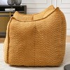Chenille Lazy Sofa Chair with Foam Filling and Armrests, Square Bean Bag for Reading and Gaming, Lightweight Indoor Seat-Baofuwish - 3 of 4