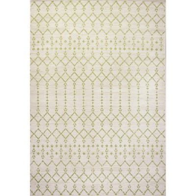 Moroccan-Inspired Geometric Gray Flatweave 3' x 5' Outdoor Rug