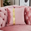 106" L-Shaped Chesterfield Sectional Sofa with Gold Stainless Steel Accents, Velvet Button Tufted Design & 5 Pillows for Luxury Living Room - 4 of 4