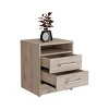 GlasFlength Nightstands Modern Two Drawer Bedside Table with Metal Handles Simple Design for Bedroom Storage, Gray, 15.7"*14.7"*19.9" - 3 of 4