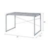 Metal & Composite Wood Industrial Style Writing Desk with Faux Concrete Top and Metal Sled Base - 2 of 4