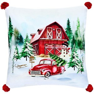 The Lakeside Collection Christmas at the Barn Embroidered Accent Pillows - 1 of 4