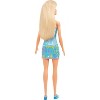 Barbie Blonde Doll with Logo Print Blue Dress - 3 of 4
