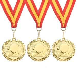 Unique Bargains Zinc Alloy Corrosion-Resistant Badminton Award with Ribbon 3 Pcs - 1 of 4