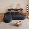 108.5 inch Black L Shaped Chenille Upholstered Sectional Sofa Set with 3 Pillows for Living Room - 2 of 4