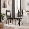 DOMETOUR Metal Dining Chairs Set of 2, Steel Legs and PU Leather Seats, High Back Armless Dining Chairs, for Kitchen, Living Room, Black - 2 of 4