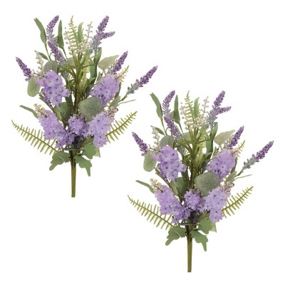 Mixed Lavender Floral Bush (Set of 2)