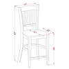 East West Furniture,Groton Counter Stools With Wood Seat In Buttermilk and Cherry Finish, Set of 2 - 3 of 3