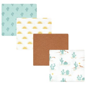 Hudson Baby Cotton Flannel Receiving Blankets, Desert Cactus, One Size - 1 of 4