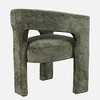 Jofran,Gwen Modern Luxury Jacquard Fabric Upholstered Sculpture Armchair- Green Color - 3 of 4