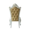 Set of 2 28" Picardy Fabric Dining Chairs Butterscotch PU/Antique Pearl: Queen Anne Style, Tufted - Acme Furniture - 4 of 4