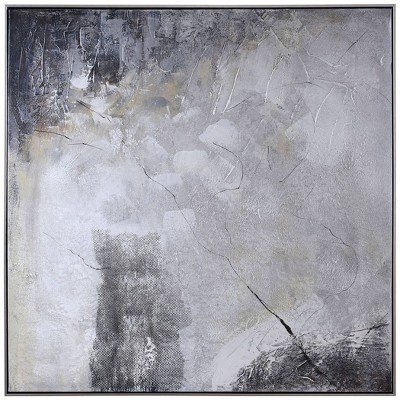 Abstract Oil Painting Print on Framed Canvas Brown - StyleCraft: Contemporary Style, Polystyrene Frame, Vertical Orientation