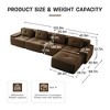 153" Modern L-Shaped Modular Sectional Sofa for Living Room, Corduroy Fabric, 4-Seater Couch with Deep Seat and Movable Ottoman,Camel - 4 of 4