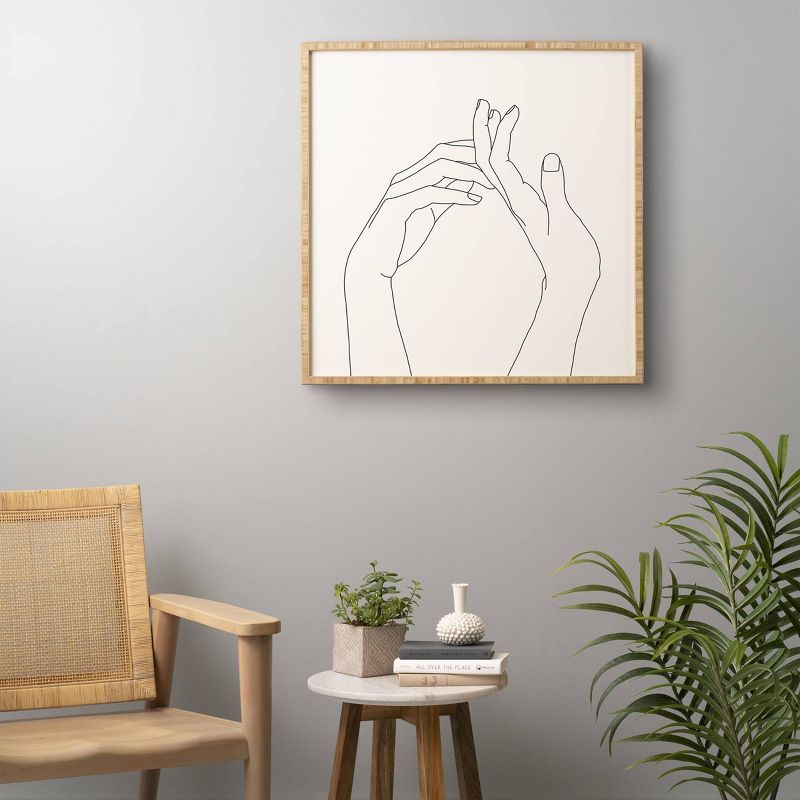 The Colour Study Hands line drawing Framed Wall Art Black - Deny Designs, 6 of 7