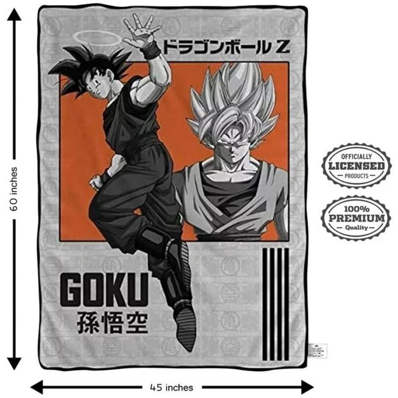 Dragon Ball Z Goku Super Saiyan 45 x 60 inches Fleece Blanket, 2 of 4
