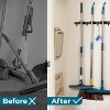LunaLulinlk Mop Broom Holder Wall Mount,Stainless Steel Garage Organizer Saving Wall-Mounted Broom Hanger,3 Racks 4 Hooks,Black - 4 of 4