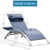 XINGHANZHENXUAN Gray Outdoor Chaise Lounge Set of 2, Adjustable Recliner Chairs with Detachable Pillow for Patio, Pool, Beach & Lawn - 4 of 4