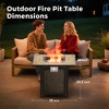 BDELITE Propane Fire Pit Table, 50,000 BTU with Windshield, Glass Stone and Rain Cover-30*30*25.2 Inch - 3 of 4