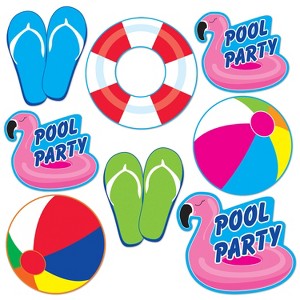 Beistle Pool Party Cutouts, 9.5"-12", (16/Pkg) Multicolored - 1 of 4