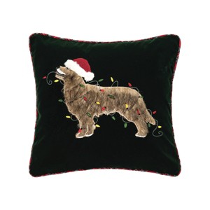 C&F Home 18" x 18" Dog With Light Embellished Christmas Throw Pillow - 1 of 4
