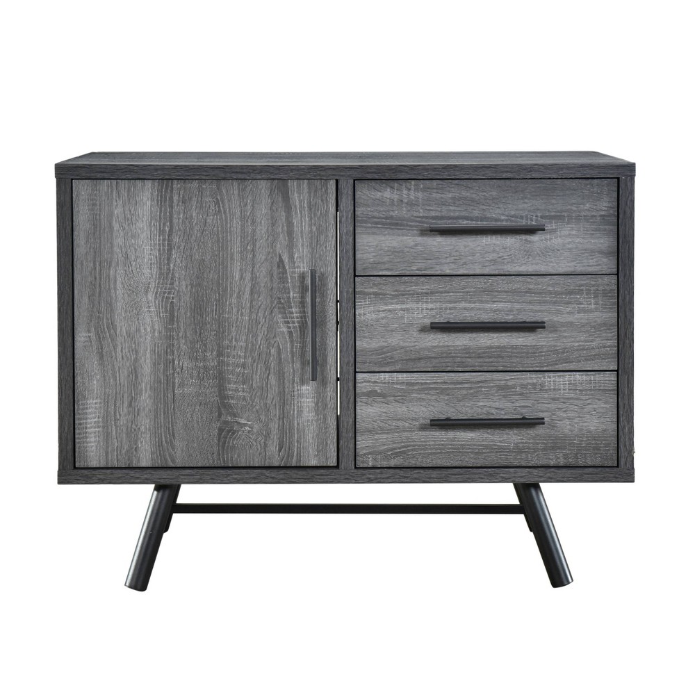 Photos - Wardrobe Hulbert Modern Industrial Sideboard Sonoma Oak/Black - Christopher Knight