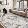 Vintage Area Rug 4 x 6 Washable Medallion Throw Rug with Non-Slip Backing, Foldable Distressed Low Pile Accent Carpet, Stain-Resistant Floor Cover - 4 of 4