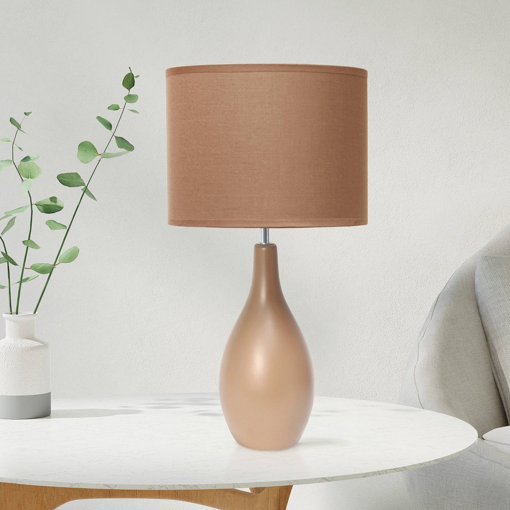 Photos - Floodlight / Street Light 18.11" Ceramic Dewdrop Desk Lamp with Fabric Shade, No Assembly - Creekwood Home: ETL Listed, Inline Switch Light Blue