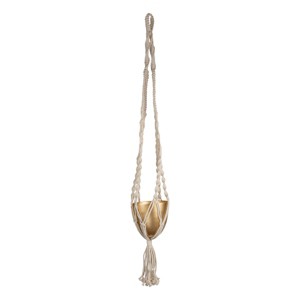 Macrame Hanging Planter Cotton & Metal - Foreside Home & Garden - 1 of 4