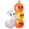 HOMCOM 5ft Inflatable Halloween Ghost and Pumpkin, Halloween Decoration with LED Lights for Garden Indoor Outdoor - 4 of 4
